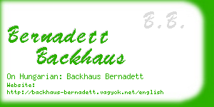 bernadett backhaus business card